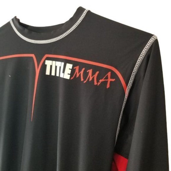 Title MMA Mens L Black Long Sleeves Crew Neck Comp - Picture 5 of 8